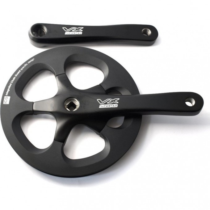 Шатуны шоссейные SUNTOUR CW16-VX-PD 53-39 PB BG, 53T алюм /39T сталь, 175мм 3570