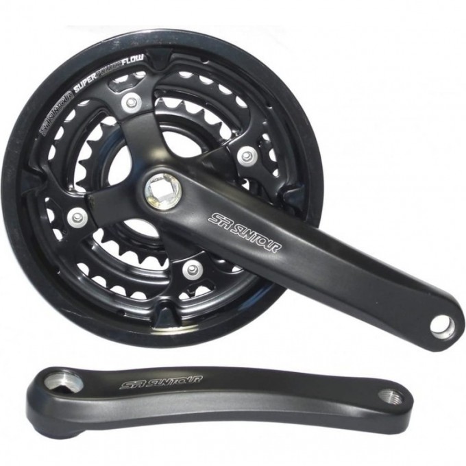 Шатуны SUNTOUR CW14-XCR6-T414 SQ WH 44х32x22T, 175мм, 9 скор, белые 9023