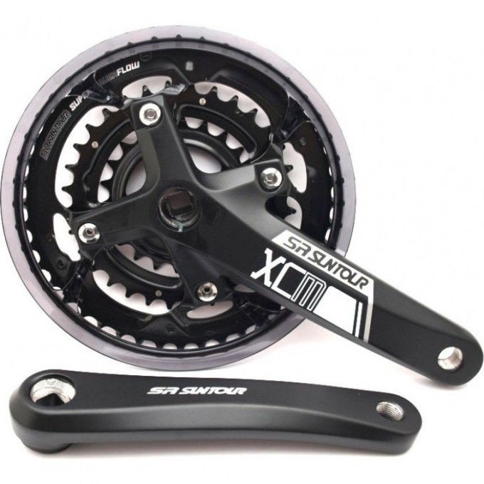 Шатуны SUNTOUR CW15-XCM-D36-22 PB SQ 36х22T, 175мм, 9 скор, чёрные 7785